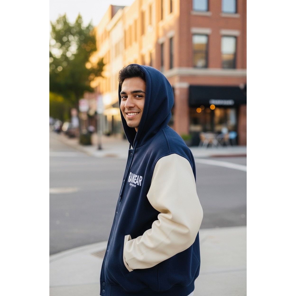 COACH Varsity Bomber Reversible
Jacket in Black and Dark Red, EUC