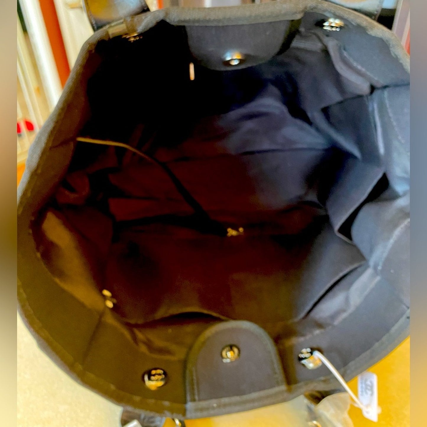 FASHION: Black Cloth Tote Shoulder Bag w/Studded Detailing & Dust Bag, NWTT