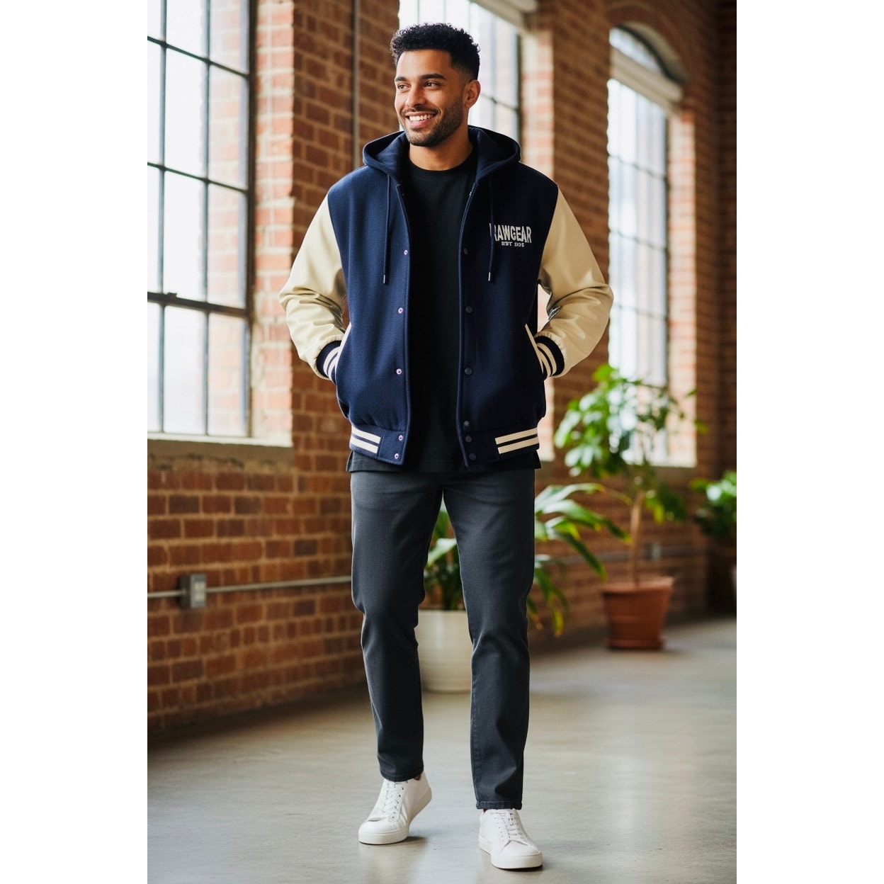 COACH Varsity Bomber Reversible
Jacket in Black and Dark Red, EUC