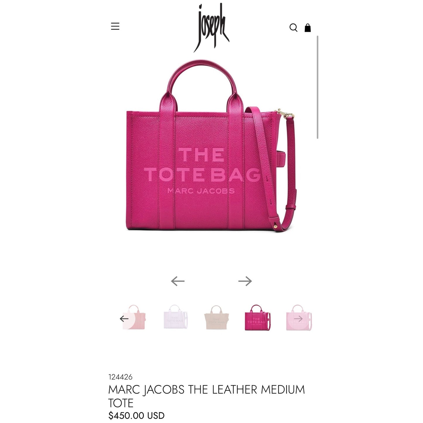 PURSE: Hot Pink & White Crossbody w/Wide Strap, Dustbag, NWOT