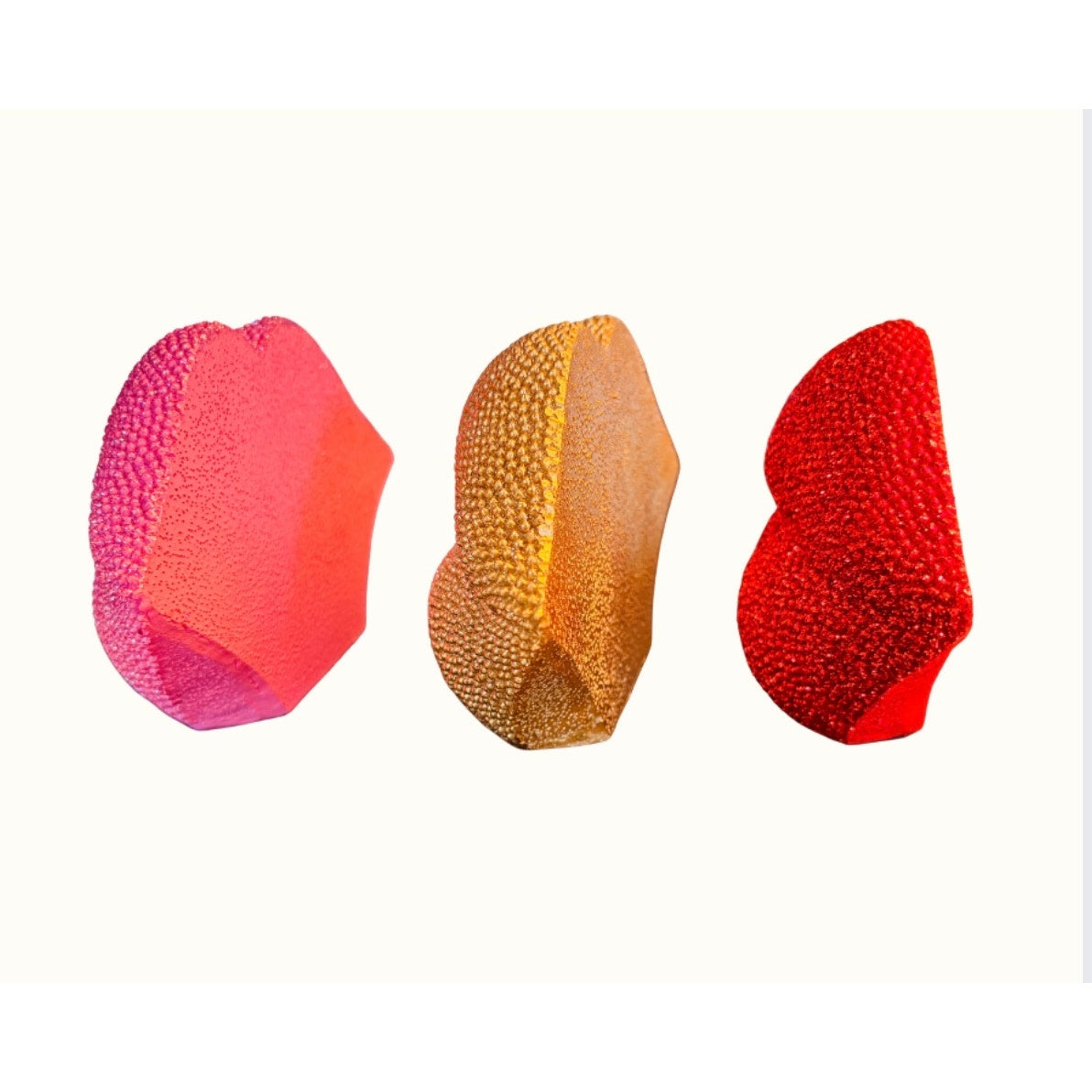 1 PC DECOR: Pink Glitter Beaded Resin Textured Lips Statue w/Sleek Finish, NIB