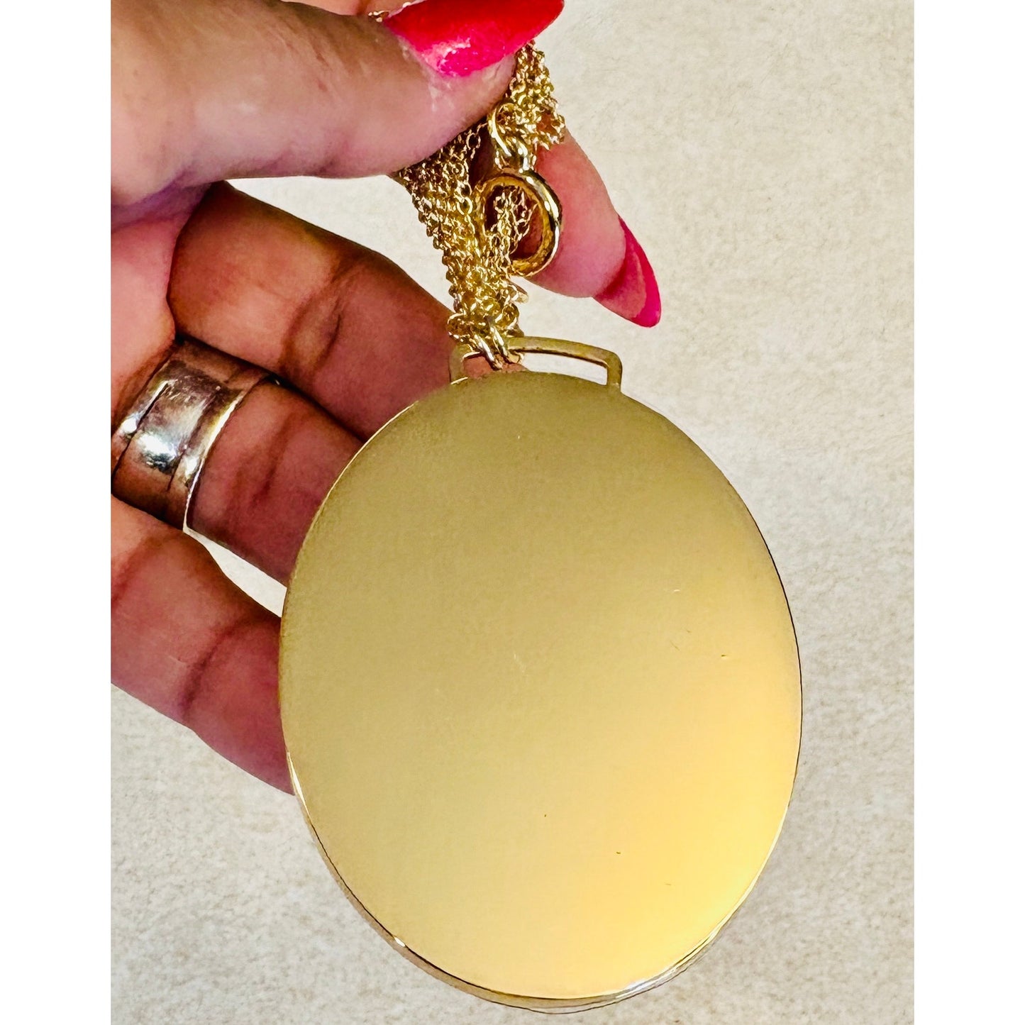 COMPACT MIRROR: j’adore DIOR Golden Tone w/Matching 3 Link Chain Wristlet, NWOT